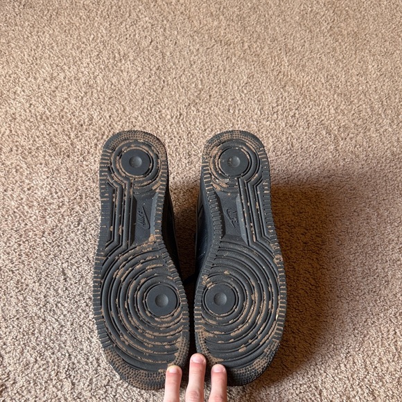 Nike Men’s Black and Blue Air Force 1 Custom Sneakers - Picture 6 of 6